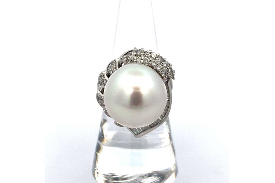 リング K18 約16号 パール 約11.6㎜ ダイヤ0.28ct の買取実績